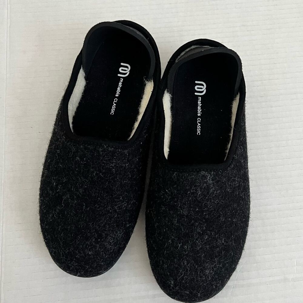 Mahabis Women’s Dark Gray Wool Blend Classic Slip On Slipper Size 5-6